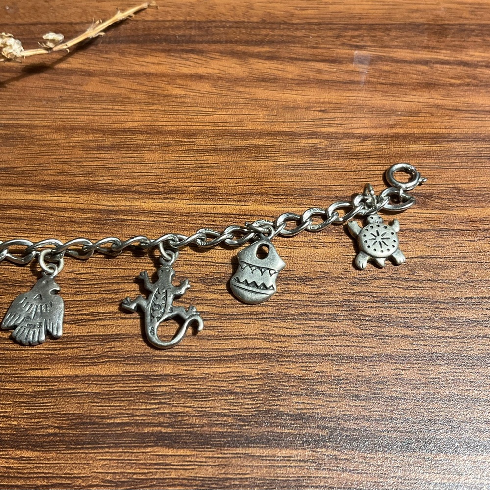 Sterling Silver Southwestern Charm Bracelet - Picture 4 of 9